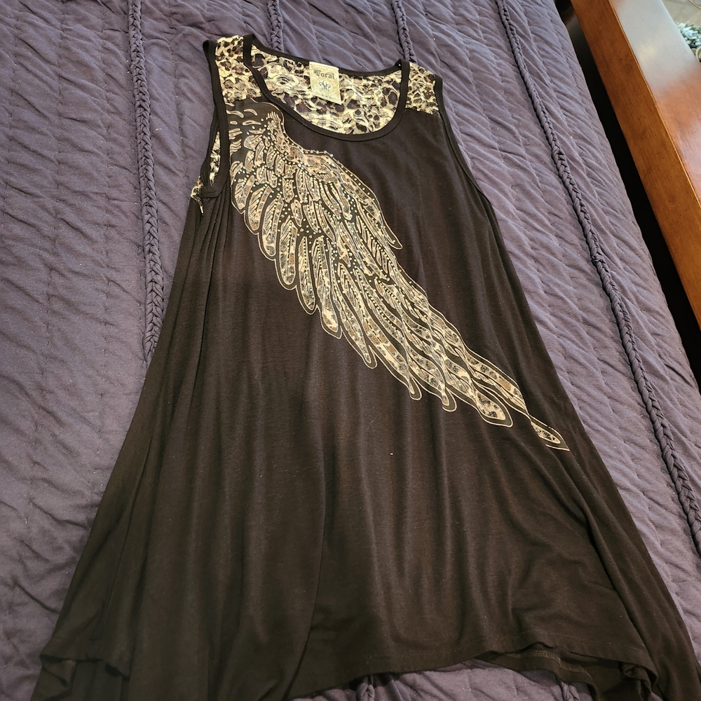 Black and Gold Winged Women's Top